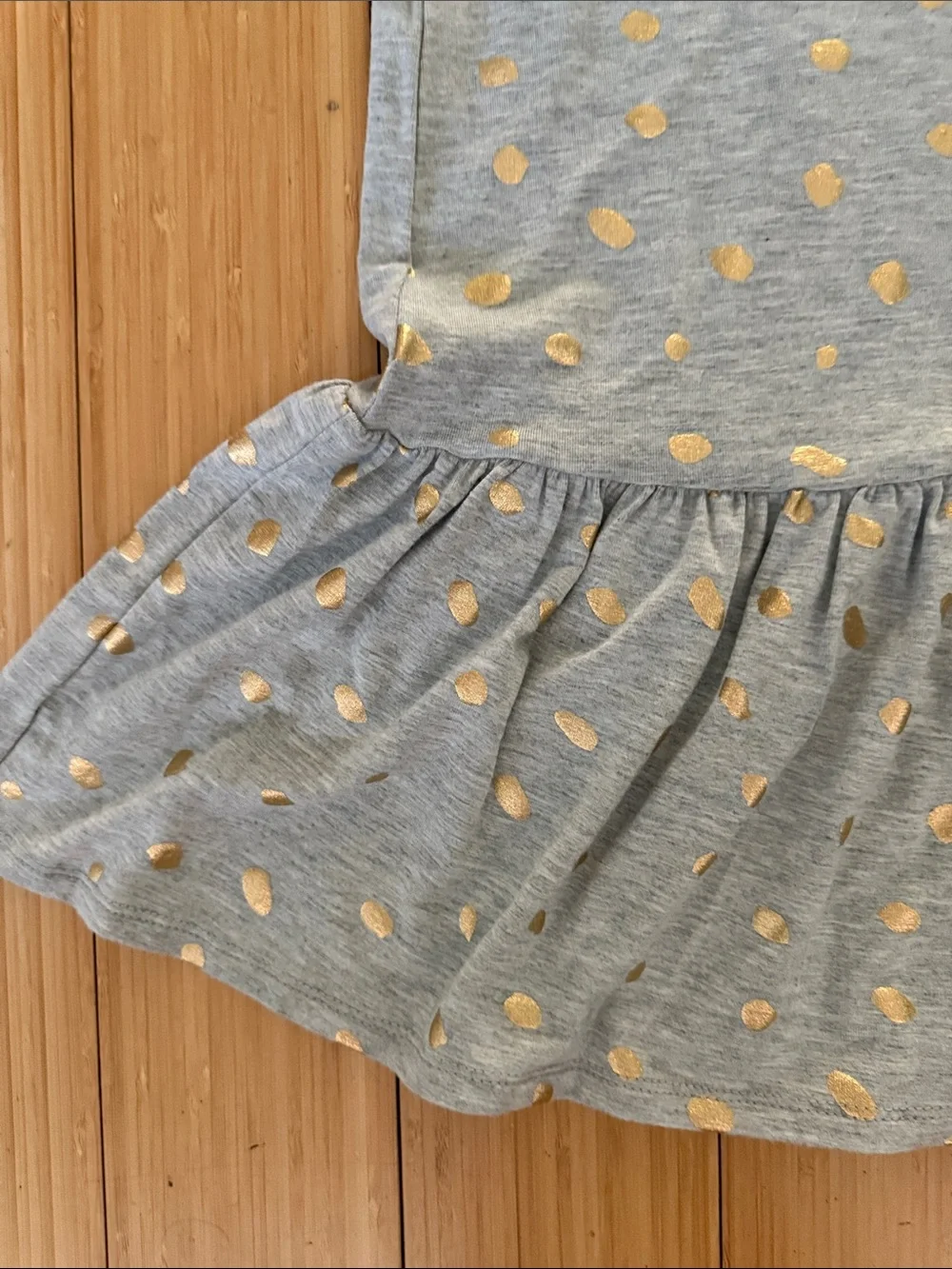Peek Gray Dress with Gold Polka Dots